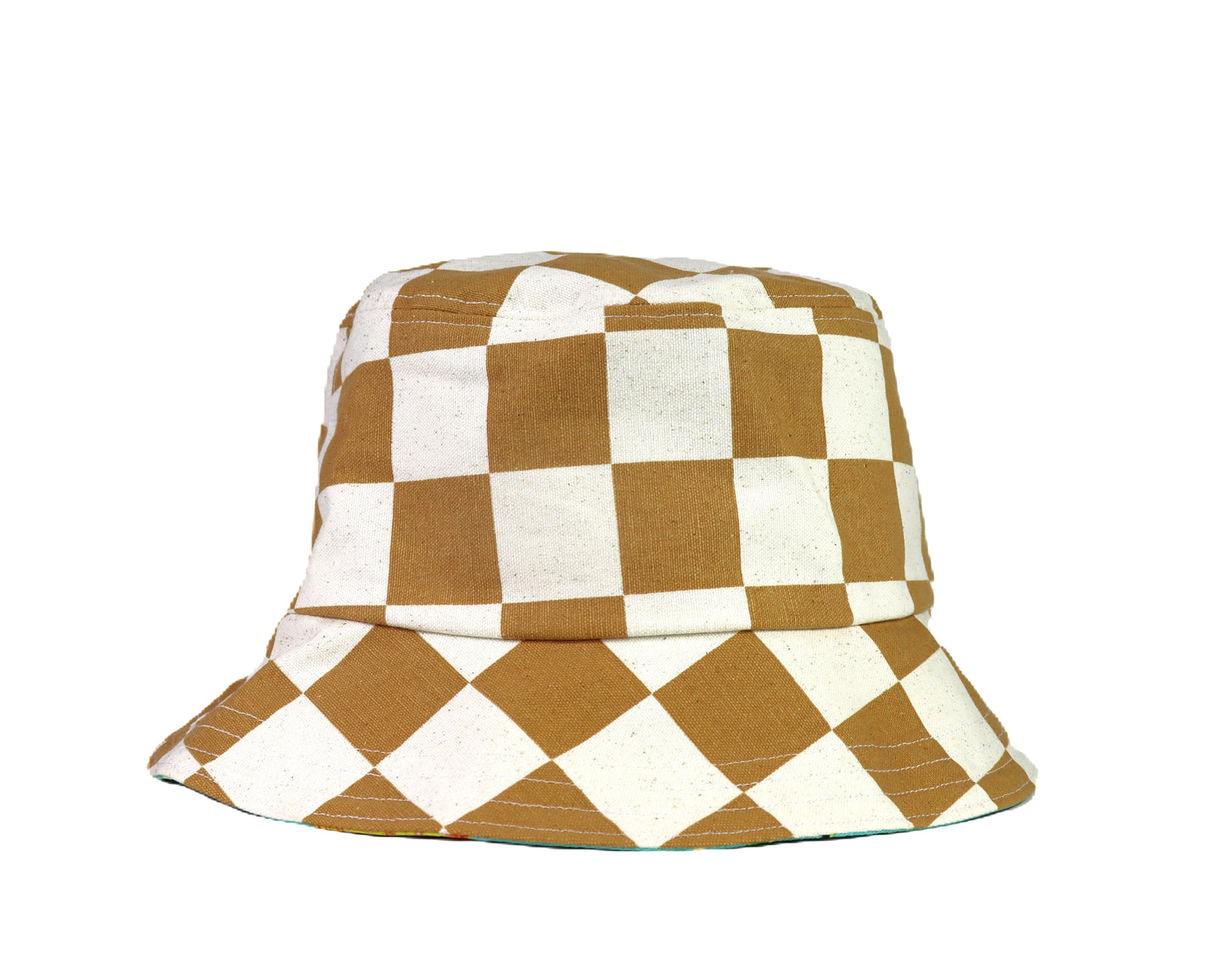 QuietPiece Pineapple Check Reversible Bucket Hat | Limited Edition