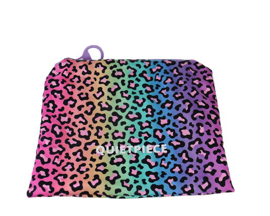 QuietPiece Multi-Coloured Leopard Zipped Travel Pouch